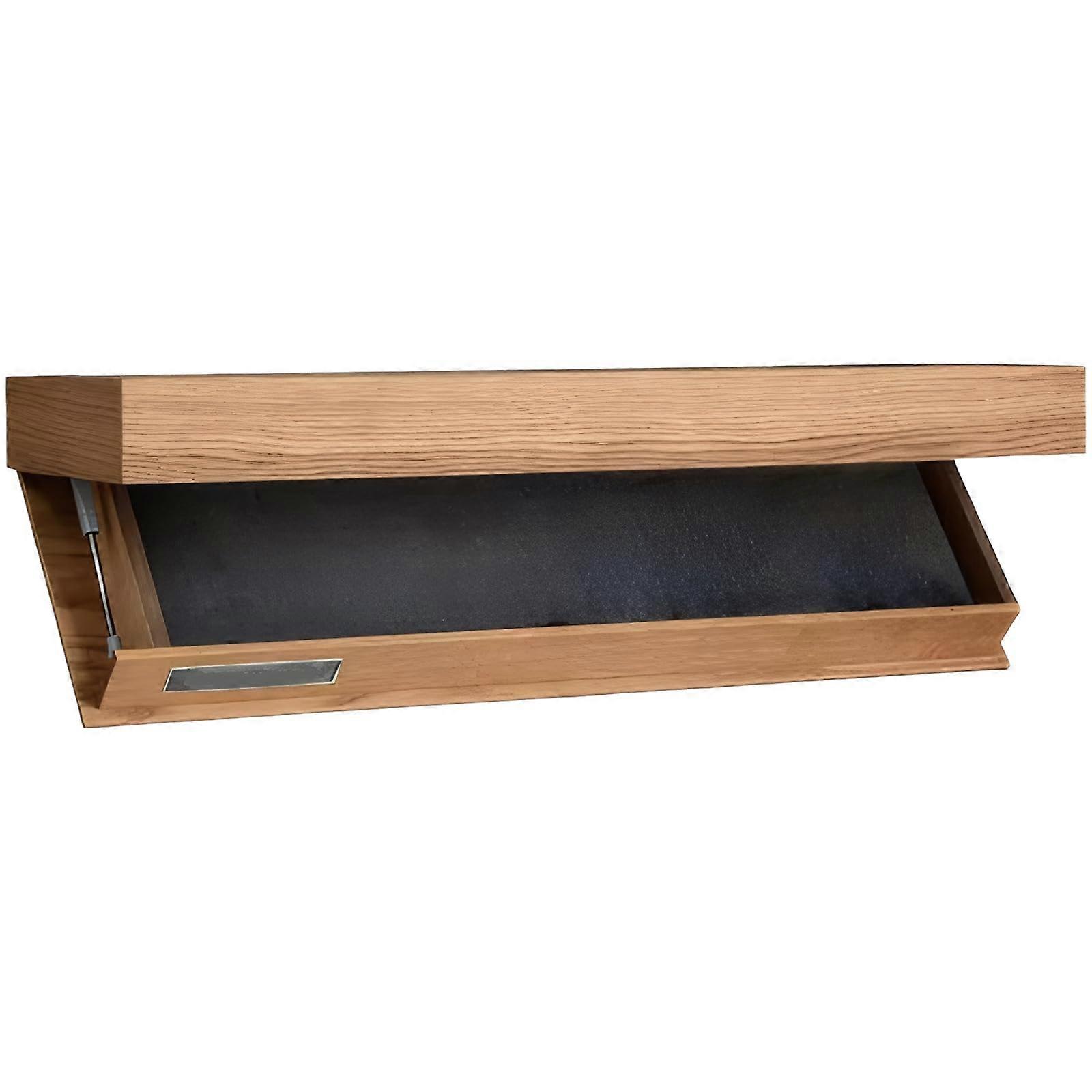 Floating Shelf with Drawer and Hidden Compartment, Wood Wall Mounted Storage for Bedroom and Office, Brown