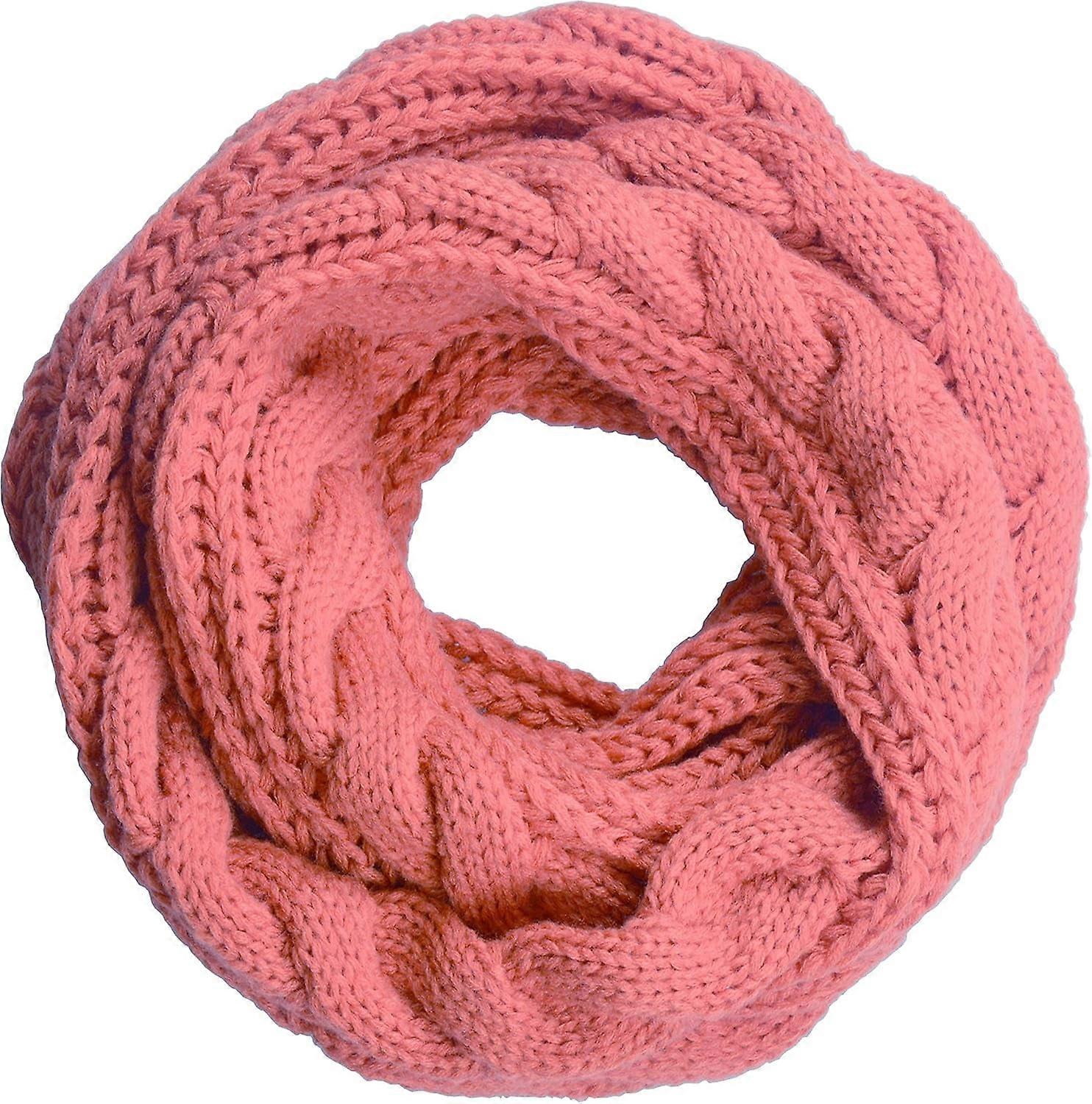 Womens Thick Ribbed Knit Winter Infinity Circle Loop Scarf