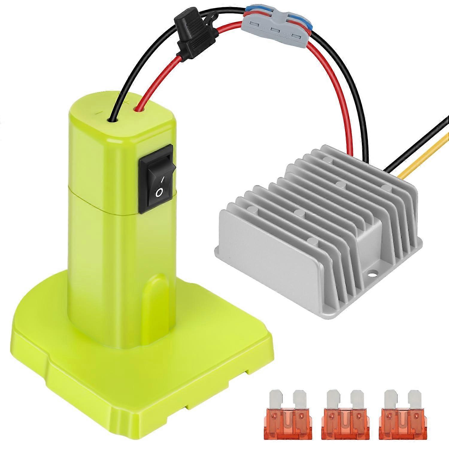 18V Battery Adapter Compatible with Ryobi, with 12V Converter, Stable Output, Wide Compatibility, Waterproof Build