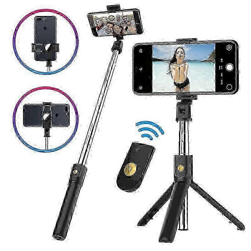 Tripod Retractable Bracket Selfie Stick Bluetooth Handheld Wireless Remote Control