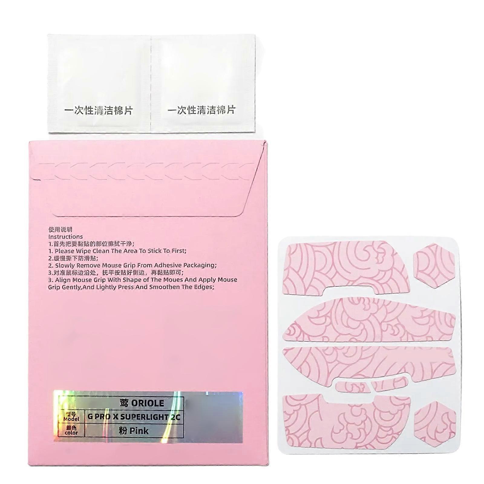 Esptigers Mouse Skin Mouse Skates Side Stickers Sweat Resistant Pad AntiSlip Grip Tape for GProX Superlight 2C Mouse  Pink