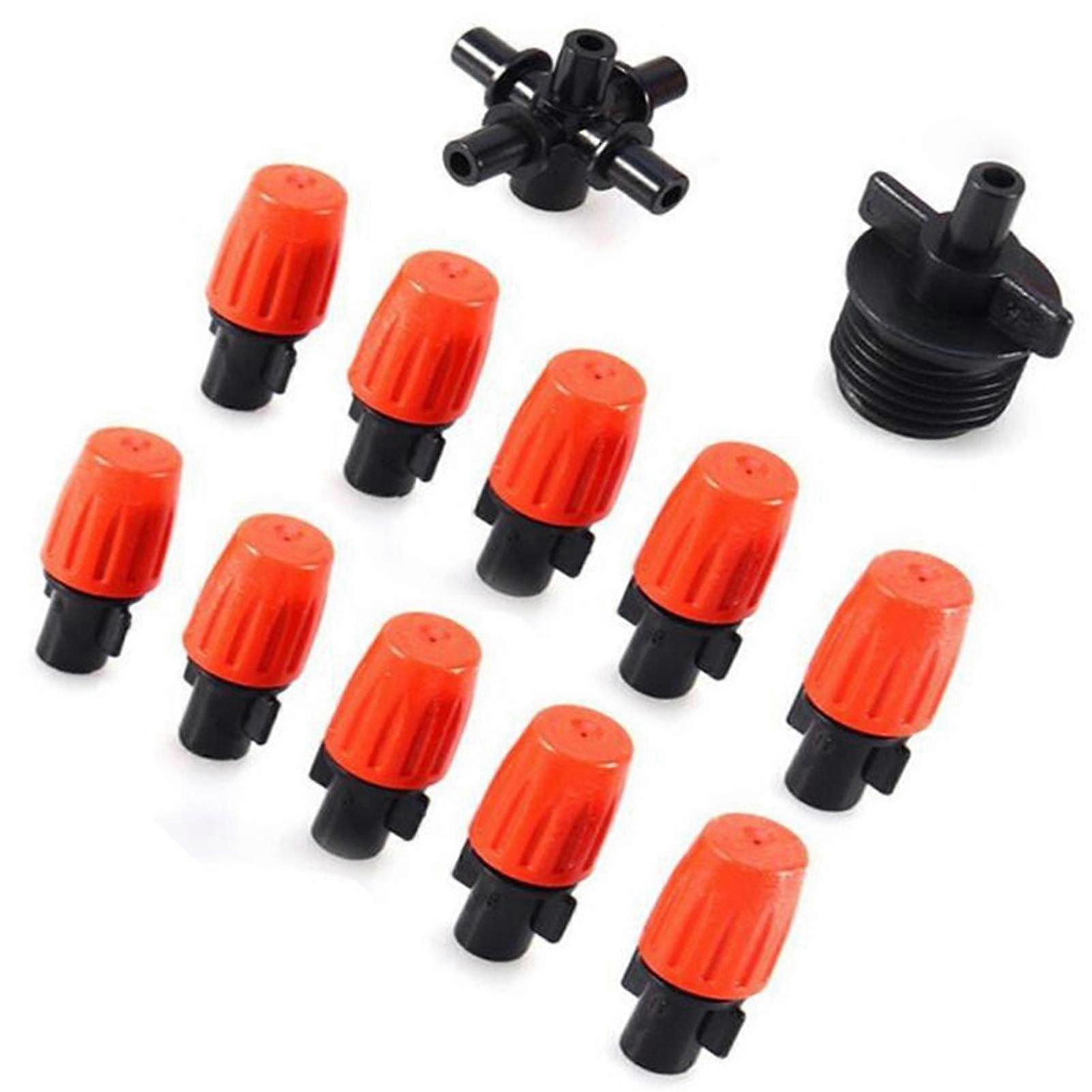 10 Pcs Atomizing Nozzles Five Outlets 360 Degree Micro Irrigation Misting Spray Thickened Screw Thread Interface Watering Comprehensive Spraying Garde