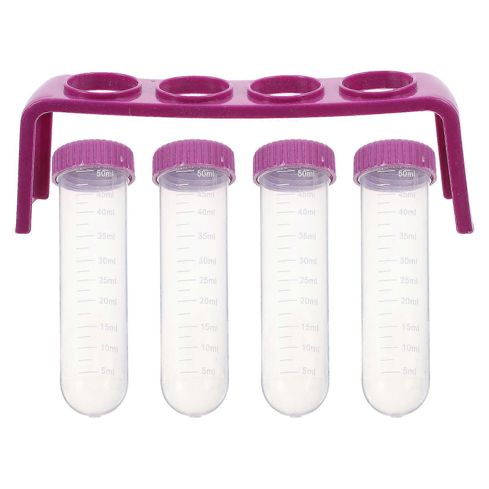 Test Tube Rack with Tubes for Laboratory Experiments Made of Plastic 4Hole Tube Rack