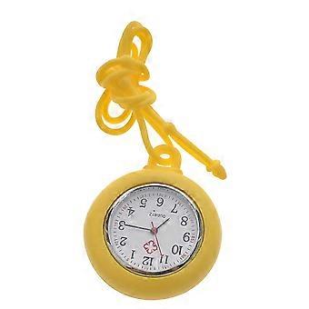 Hanging Pocket Watch Medical Watch for Nurse Use Silicone 1Pcs Yellow