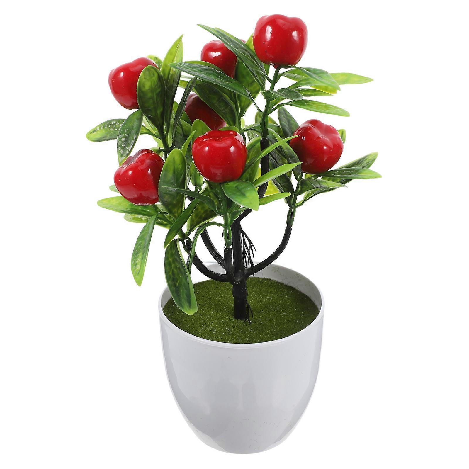 Simulation Fake Potted Bonsai Tree for Decor Realistic Fruit Tree