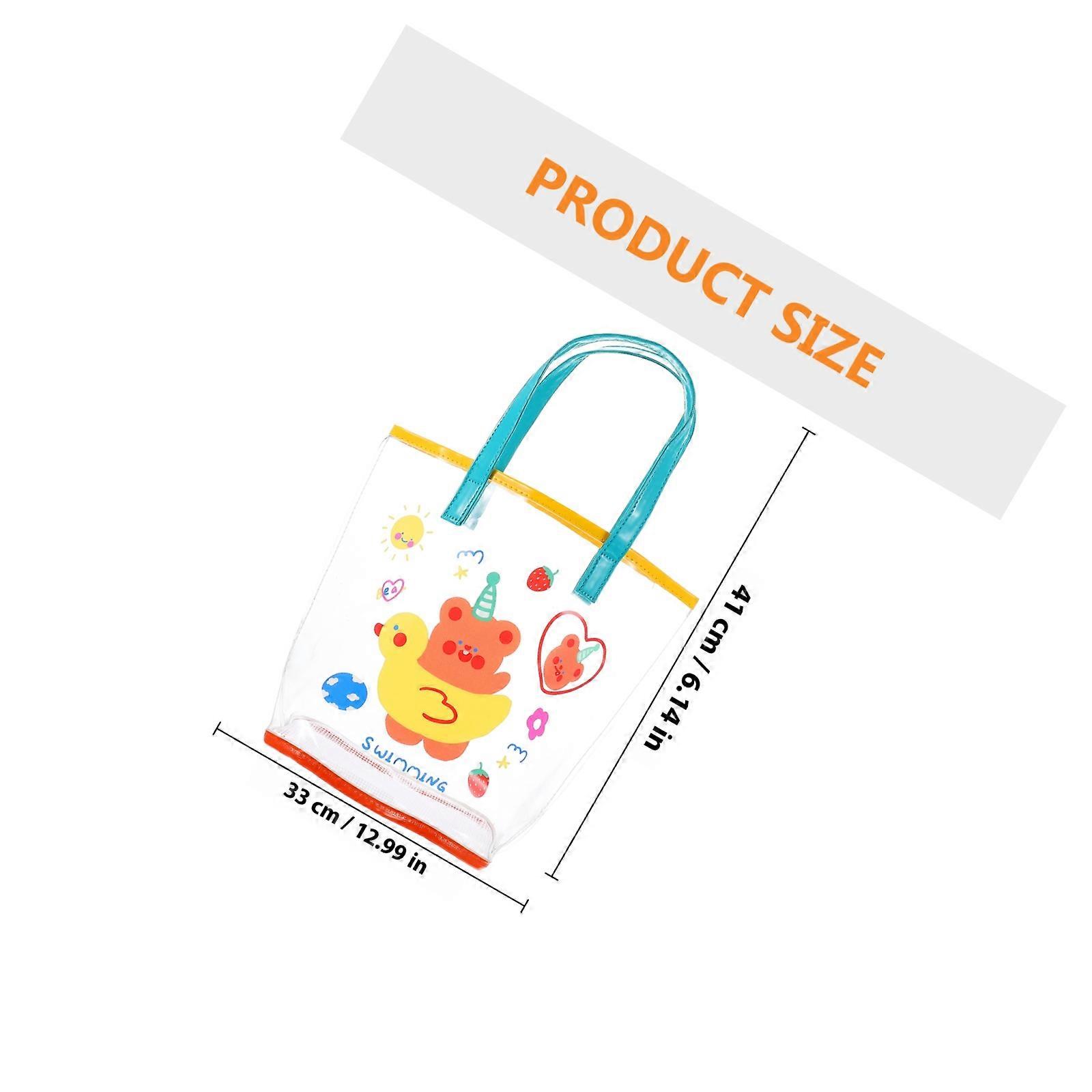 Clear Tote Bags Plastic Beach Bag for Storage with Comfortable Handle