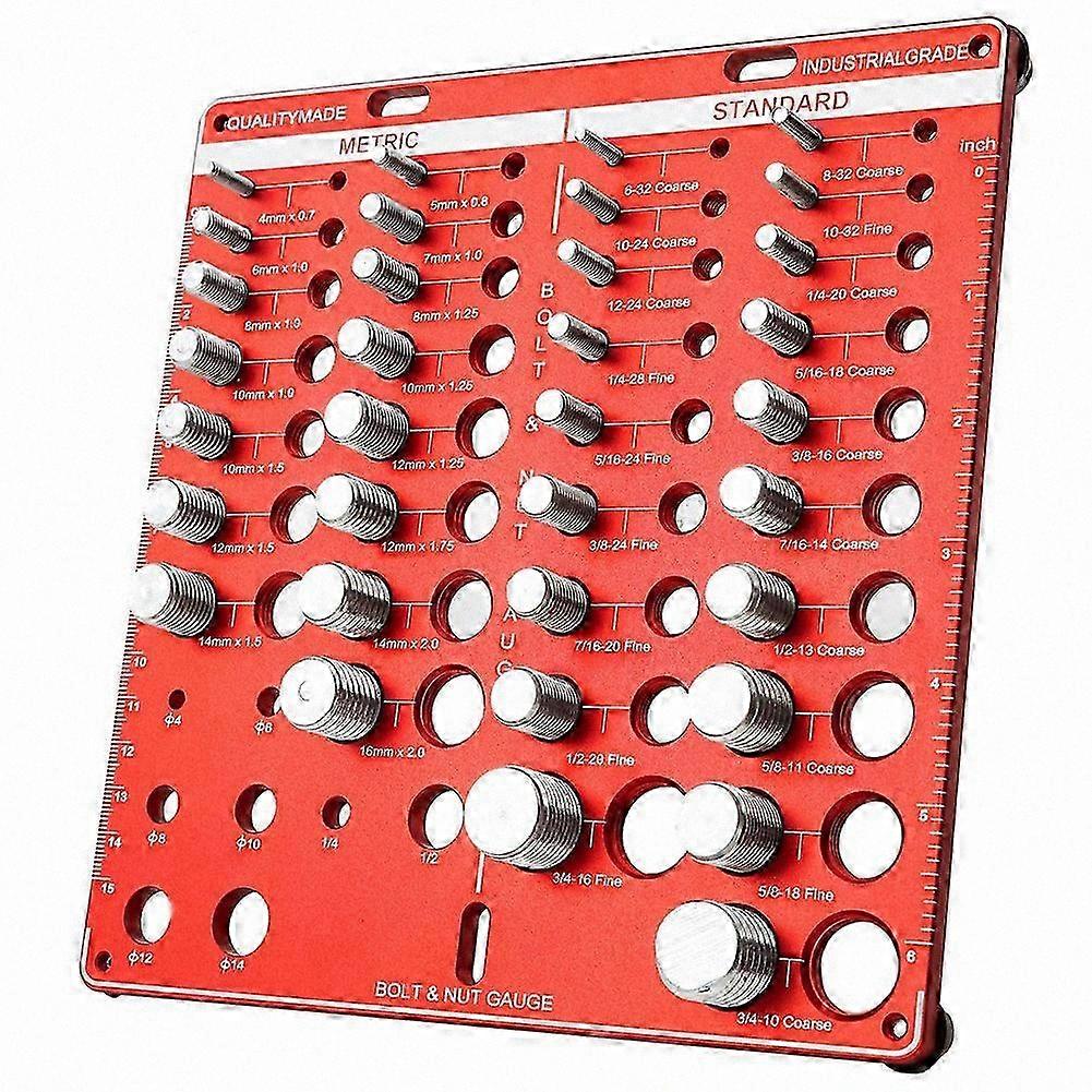 Thread Checker, 42-Piece Nut and Bolt Thread Gauge, Bolt Size and Thread Identifier Tool