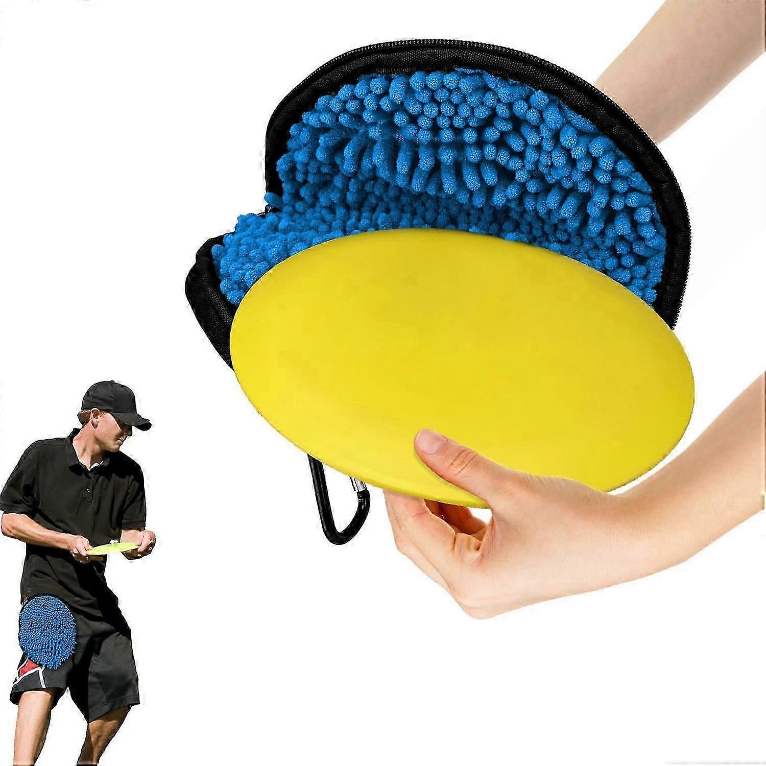 Portable disc golf cleaner with zipper and hand strap