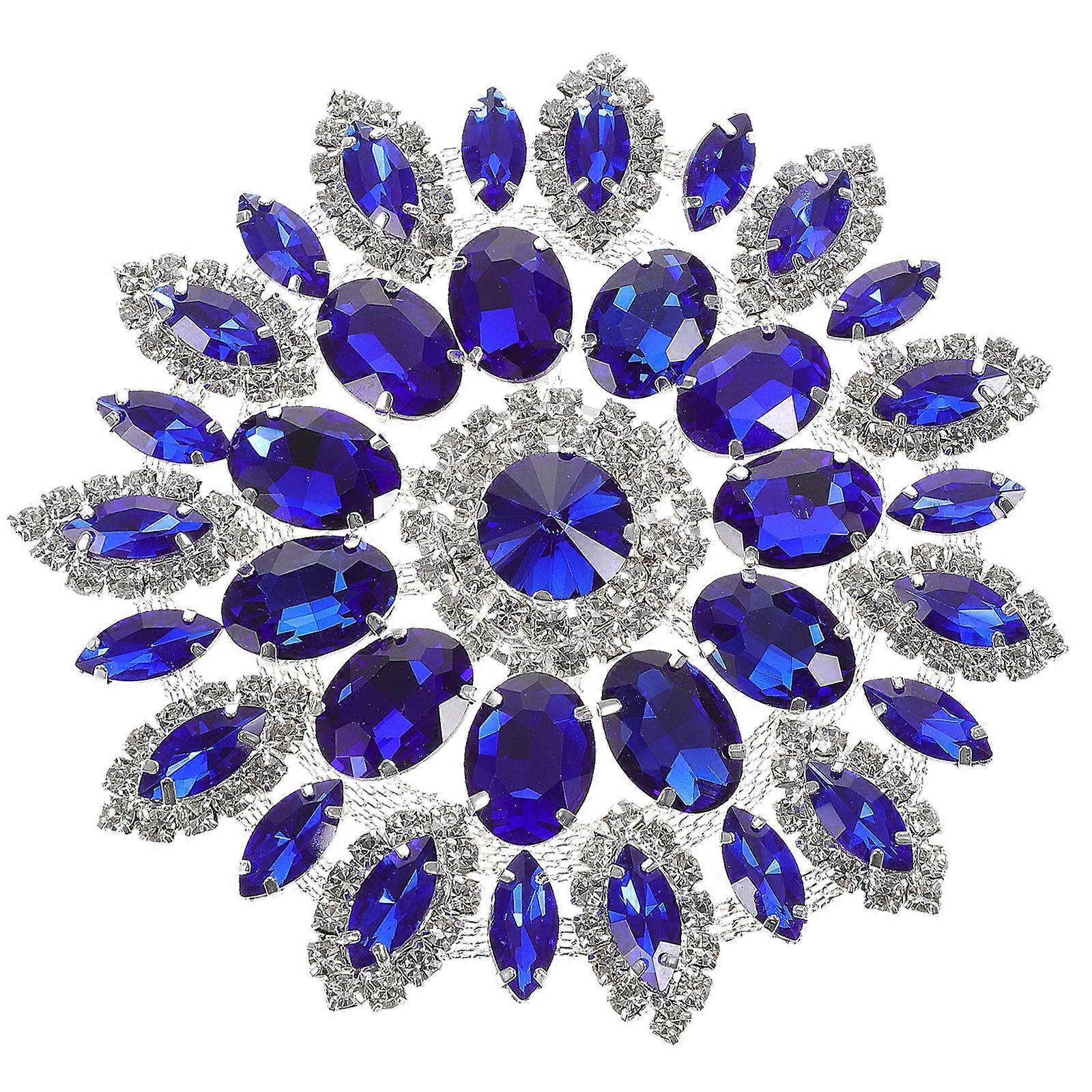Blue Diamond Claw Chain Rhinestone Patch for Creative DIY Brooch