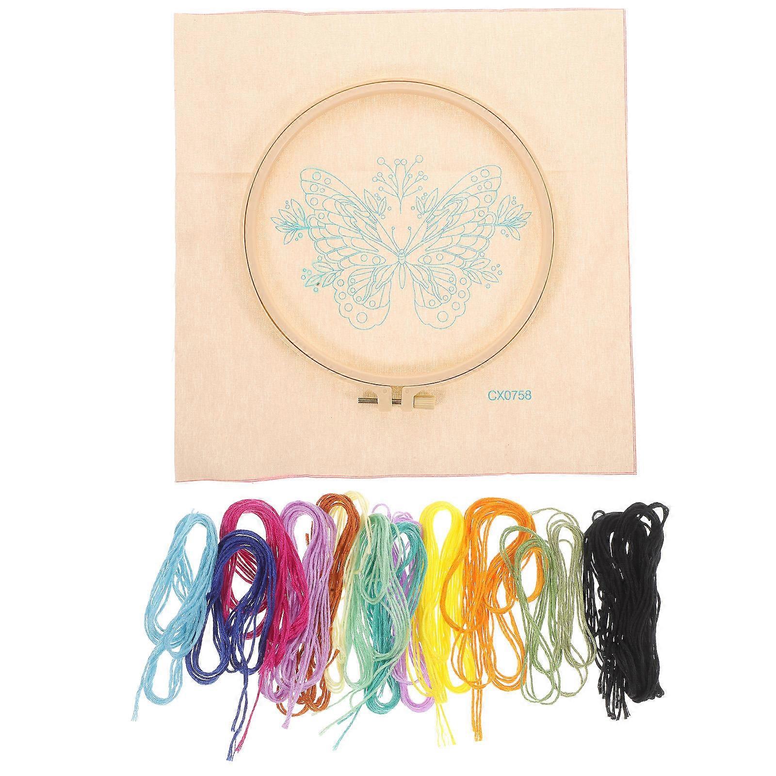 Embroidery Kit with Accessories for Decor 2Sets DIY Craft Starter