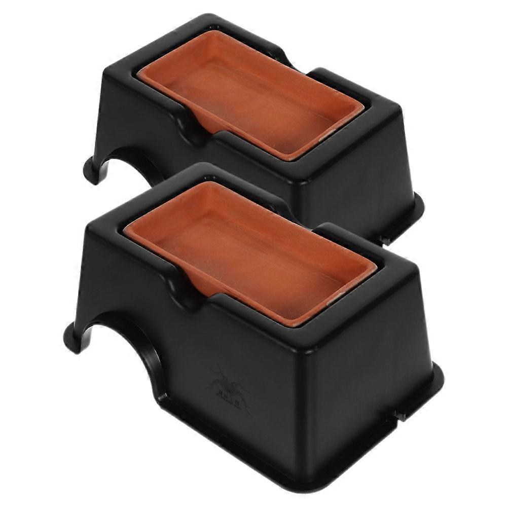 Humid Hide Leopard Gecko Cave for Reptiles with Safe 2Pcs Set