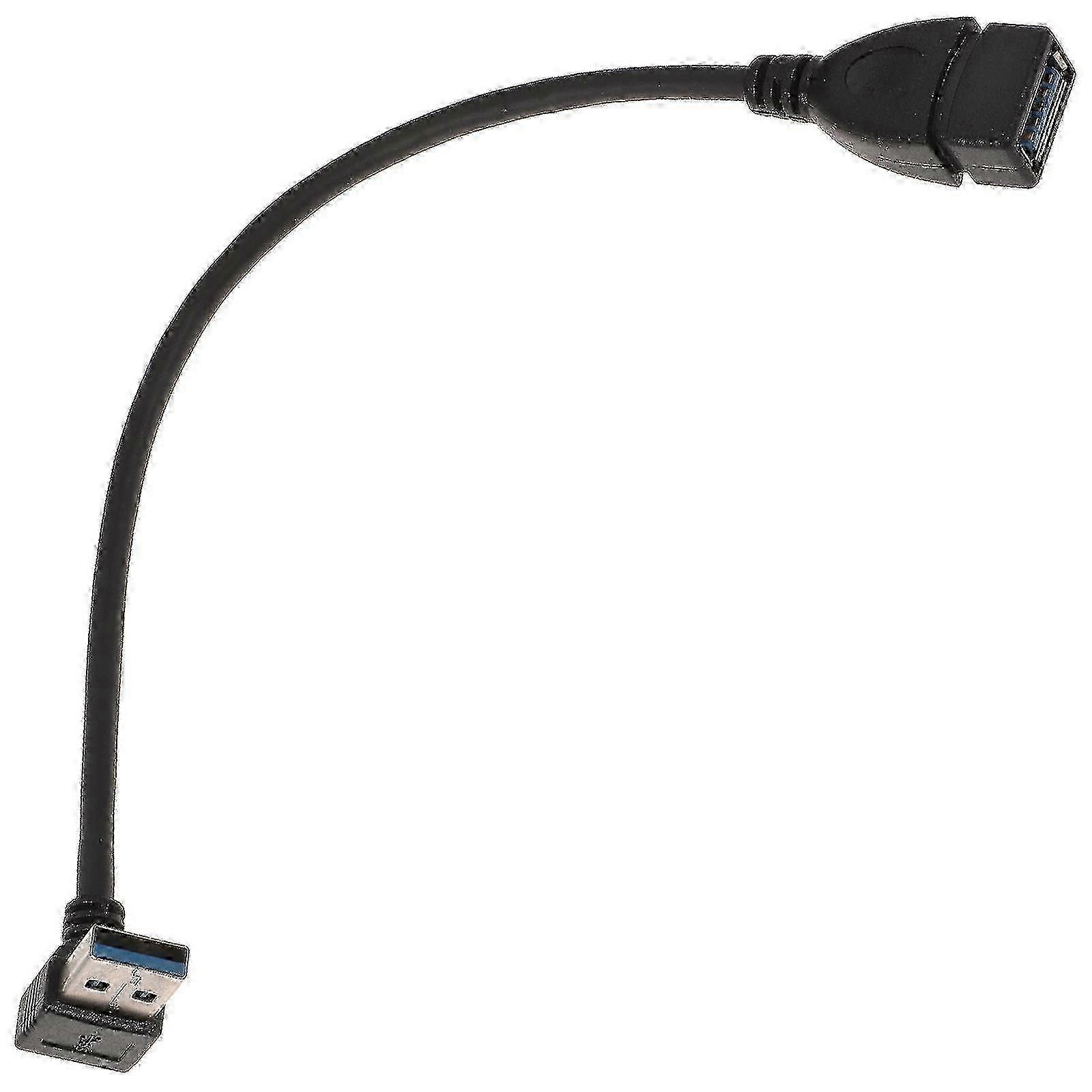 USB 3.0 Right Angle Extension Cable with Downward Adapter, High-Speed