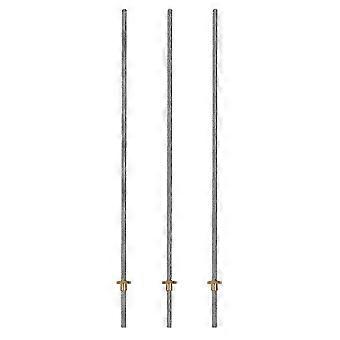 3pcs 500mm T8 Lead Screw and Brass Nut ( Thread, 2mm Pitch, 4 Starts, 8mm Lead) for 3D Printer Z