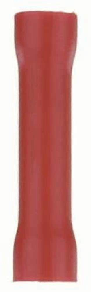 Electrical Terminal Connector Red Vinyl 8 Gauge Butt Connector for Secure Durable Wire Connection 25Pack