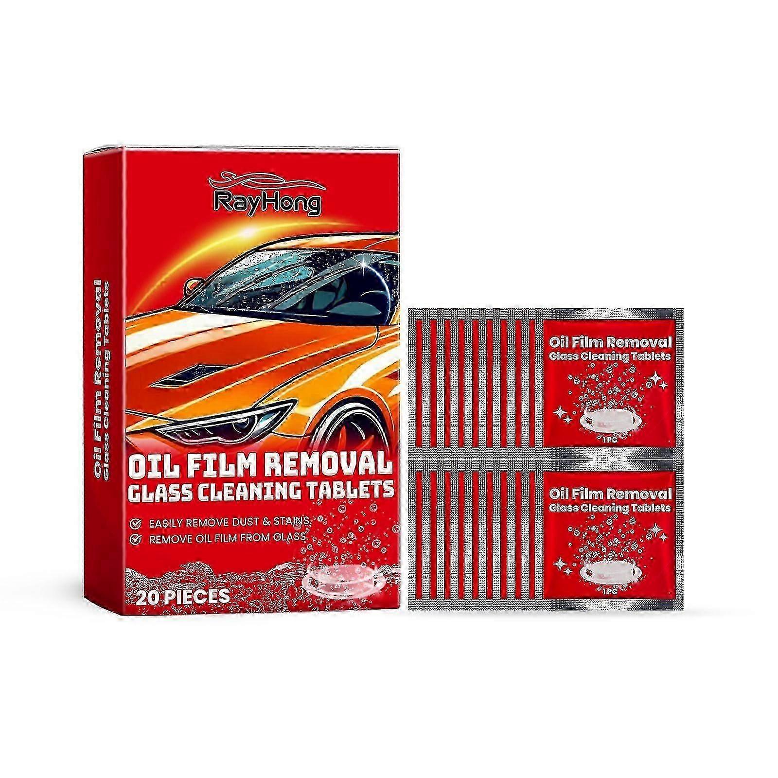 Effervescent Windshield Cleaner Tablets - 20 Pack, Easy Waterproof & Crystal Clear Glass Cleaning