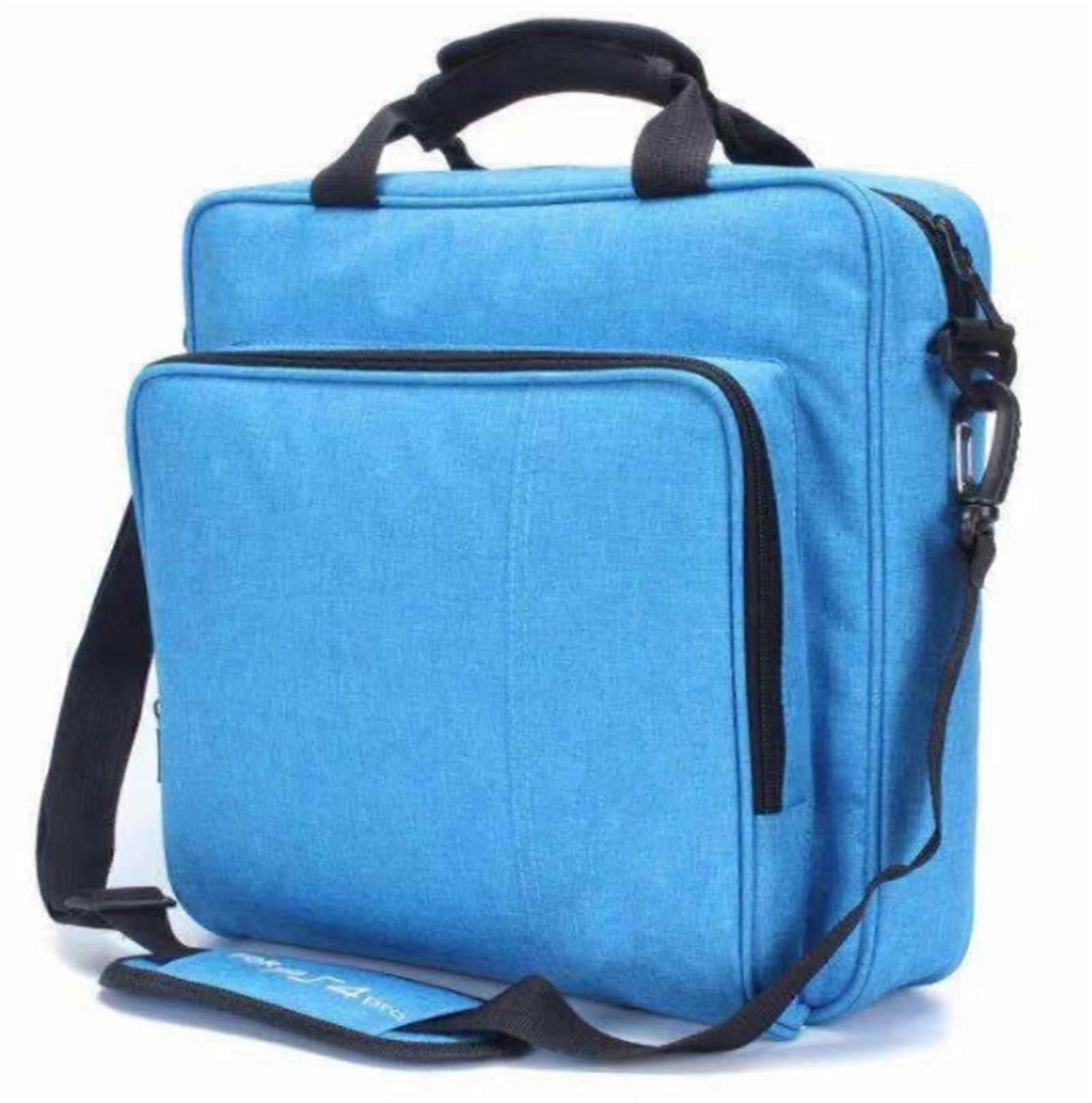 Carrying Case Backpack for PS4 Pro with Adjustable Shoulder Strap and MultiPocket Design Blue