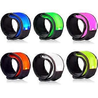 6-pack Running Light Reflective Band Safety Bracelet LED Bracelet USB Rechargeable Pedal Bracelet Treadmill Bracelet Kids LED Safety Bracelet