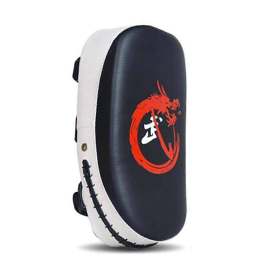 Kickboxing Pads Leather Curved Strike Shield for Training Sparring Impact Protection White