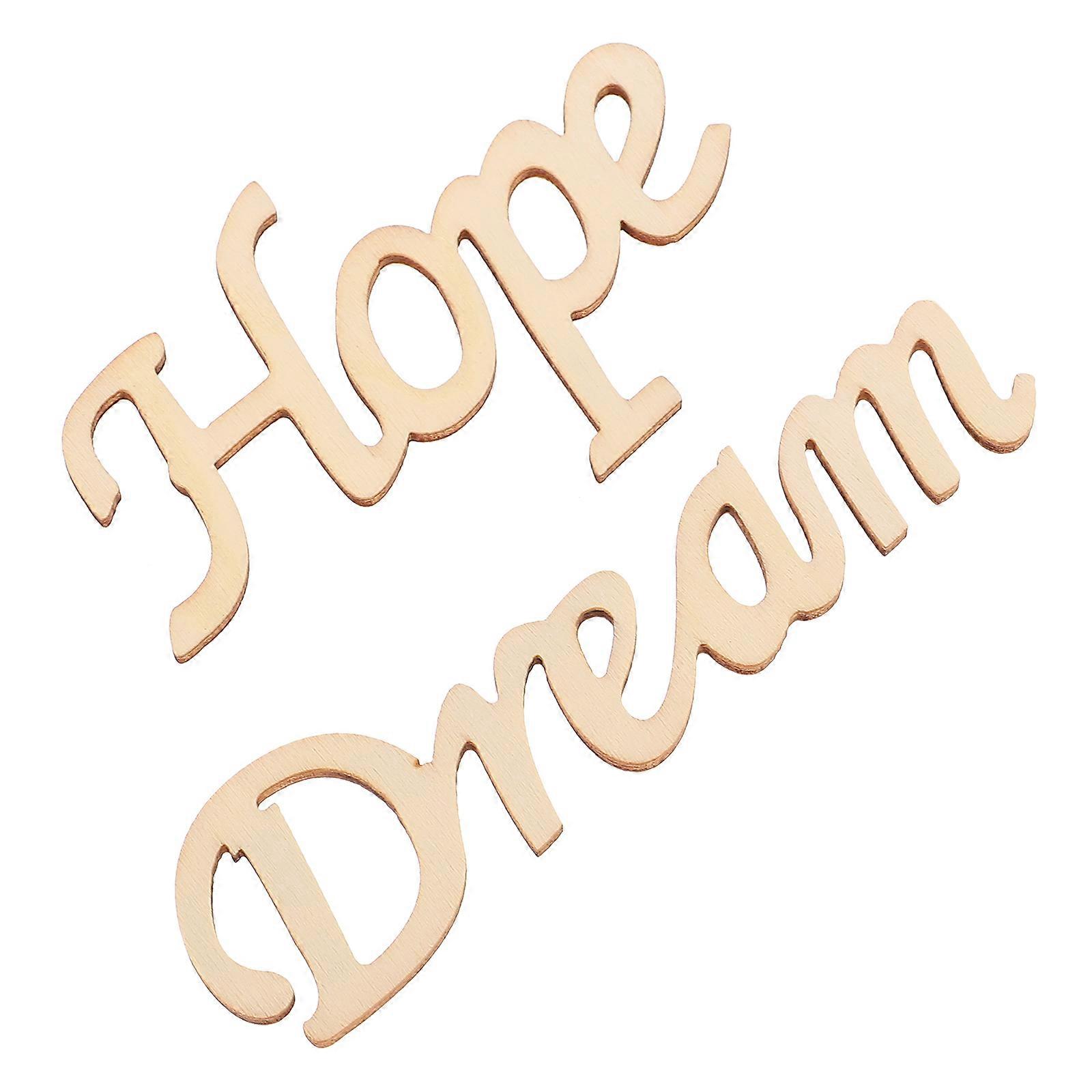 Wooden Letter Decors for Wall Display 2Pcs Decorative Multi-Function Letter Signs