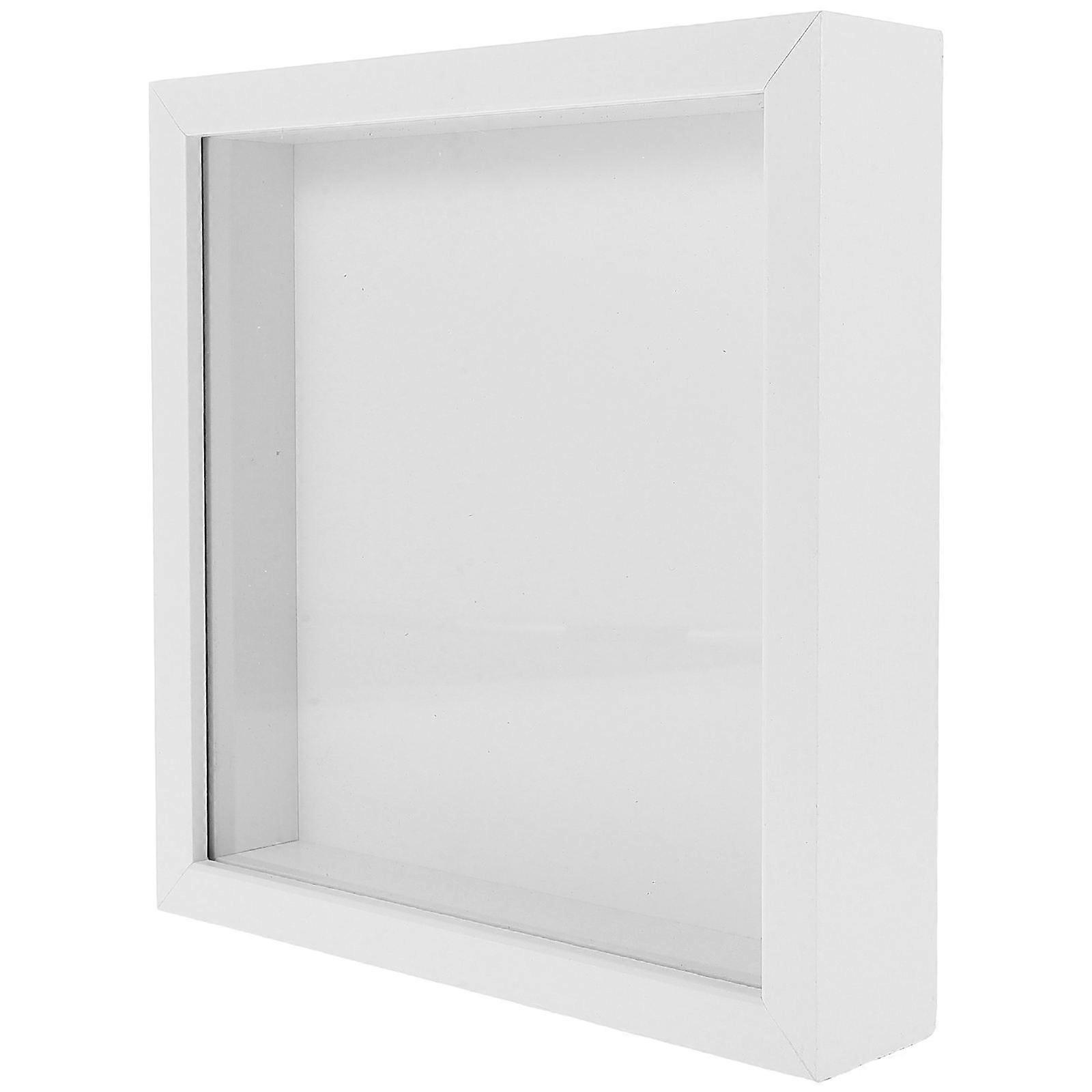 Dried Flower Shadow Box Frame Wooden for Display 4Pcs White Decorative Frames