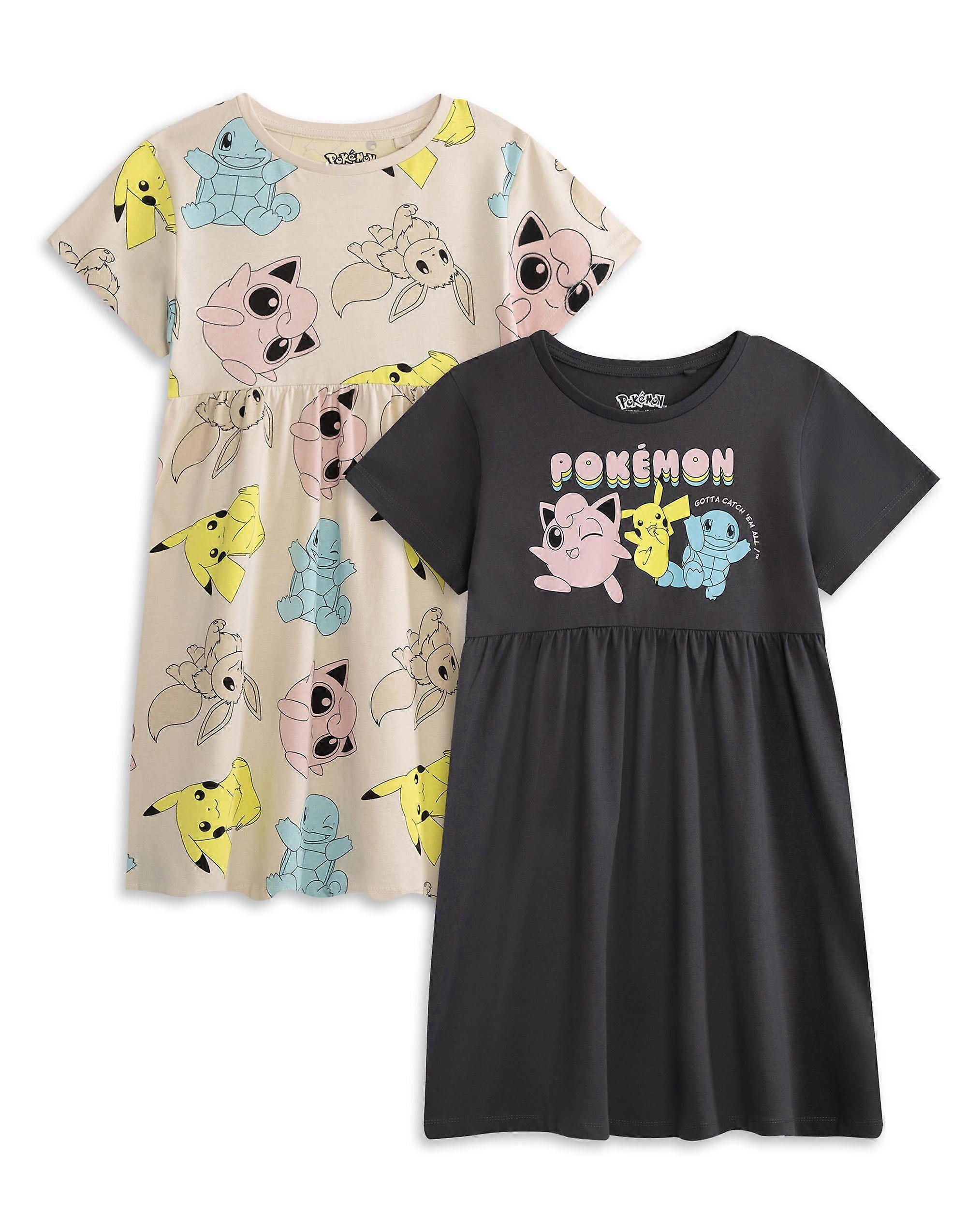 Pokemon Girls Dress Multicoloured Multi Character 2 Pack