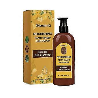 Nourishing Plant-Based Hair Color, Long-Lasting & Natural Black Hair Dye Shampoo for Gray Coverage, Softens and Adds Shine for Men & Women 100ml
