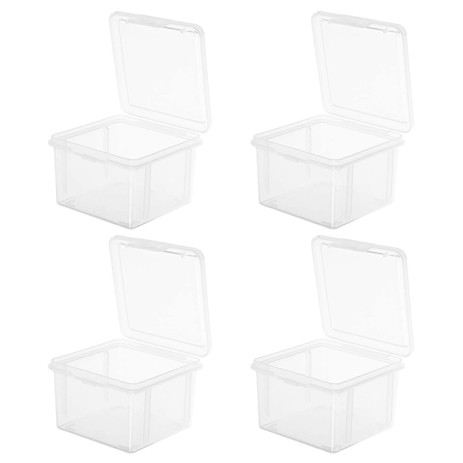 Airtight Bread Storage Container for Storage 4Pcs Plastic Bread Box Transparent