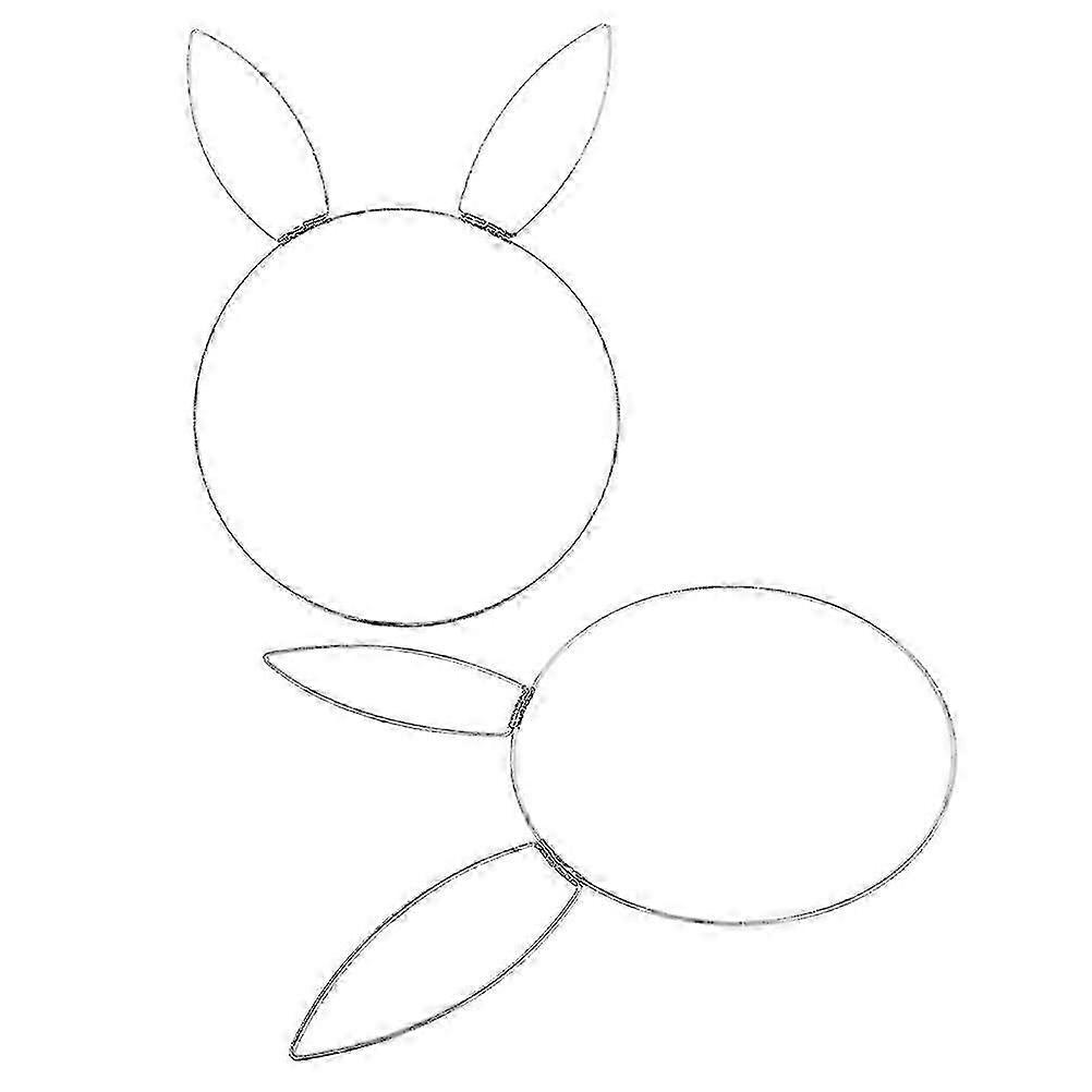 2Pcs Metal Bunny Wreath Frames, Silver, For Easter Decor