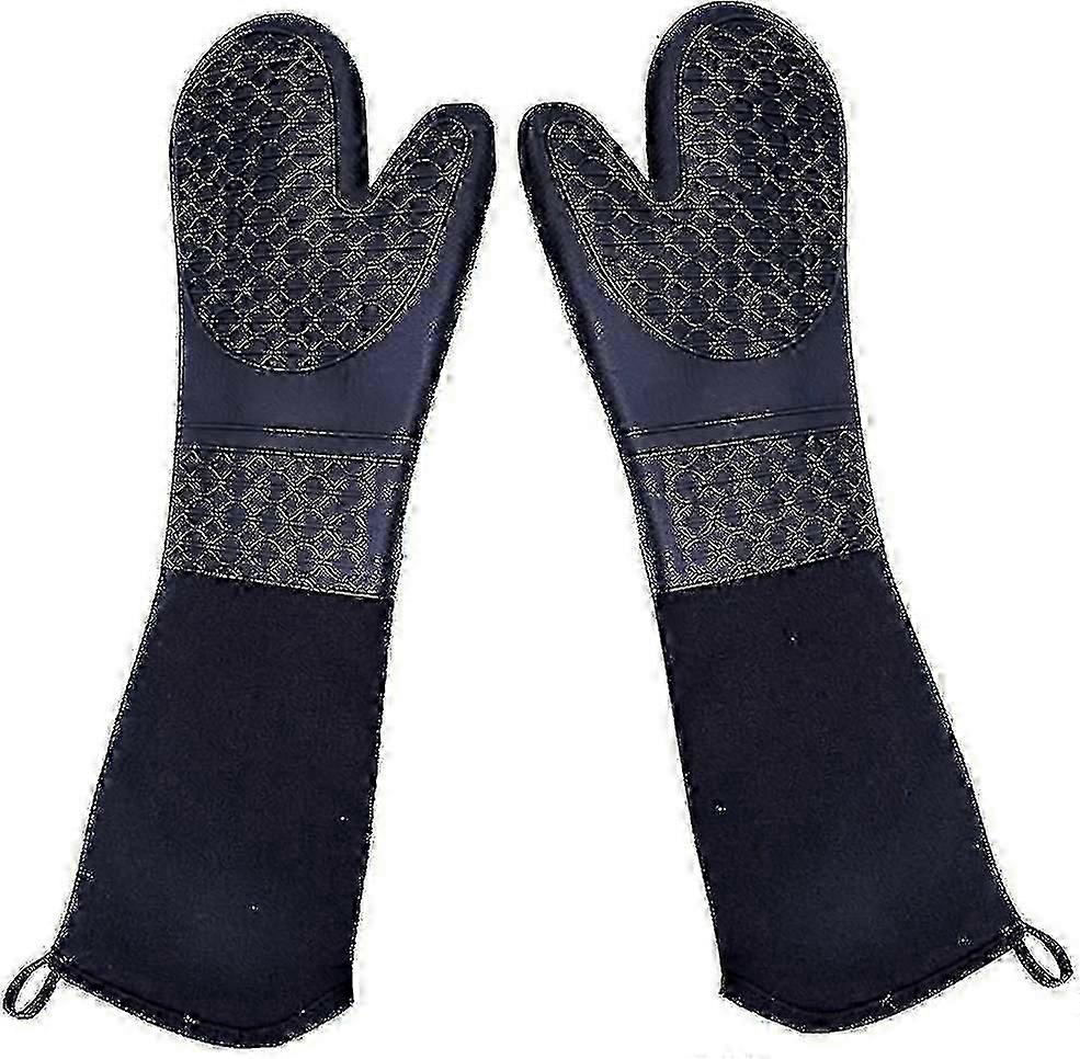 Extra Long Oven Mitts | Heavy Duty Heat Resistant BBQ Gloves | 2 Pack
