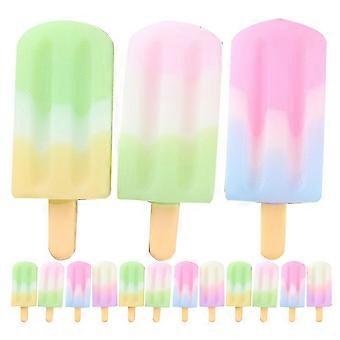 15pcs Miniature Fake Stick Ice Cream Colorful Ice Candy Resin Ice Lolly Charms