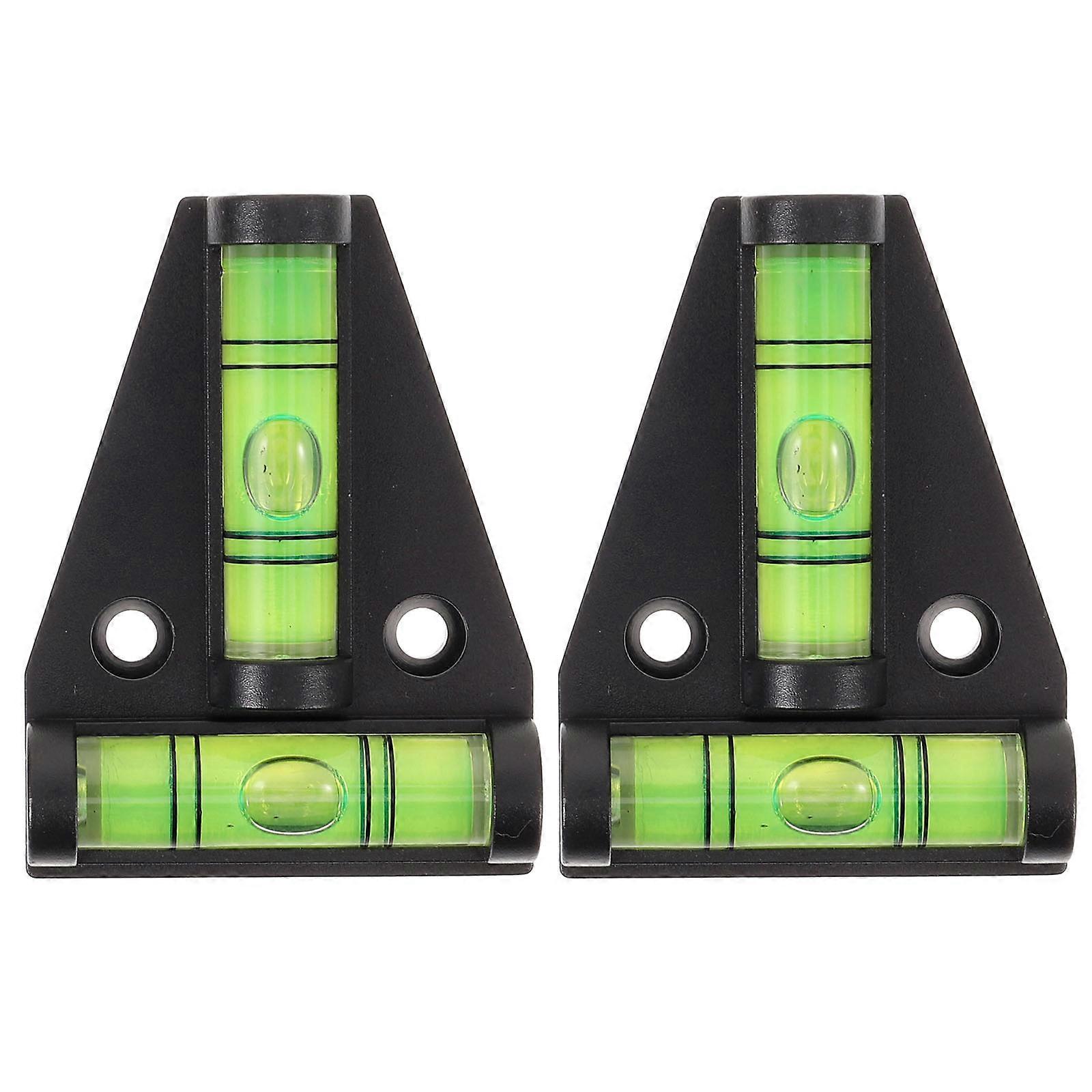 2pcs RV Leveling Block Bubble Fixing Level Magnetic Bubble Level Cross Check Leveler