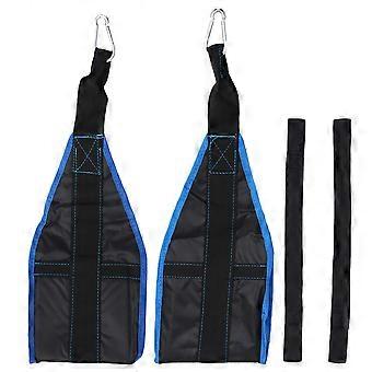 1Pair Abdominal Training Belt Abdominal Muscle Trainer Pull-up Gym Exercise Equipment Body Shaper Building Ab Suspension (Blue Black)