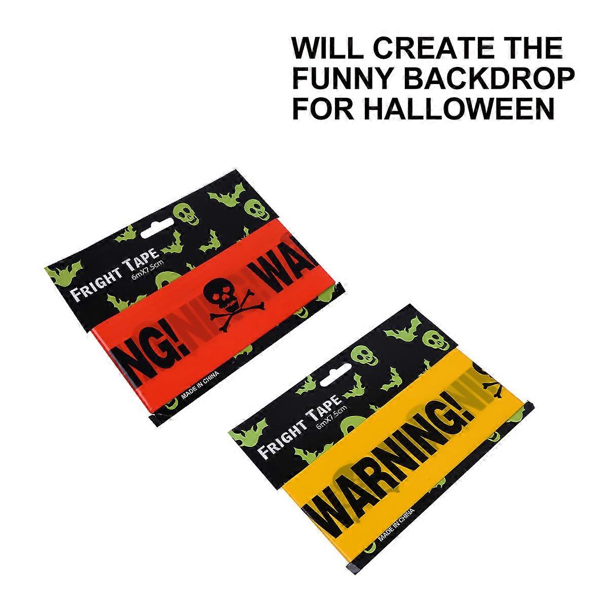 2st Halloween Cordon Isoleringstejp Plast Varning Varning Säkerhetstejp