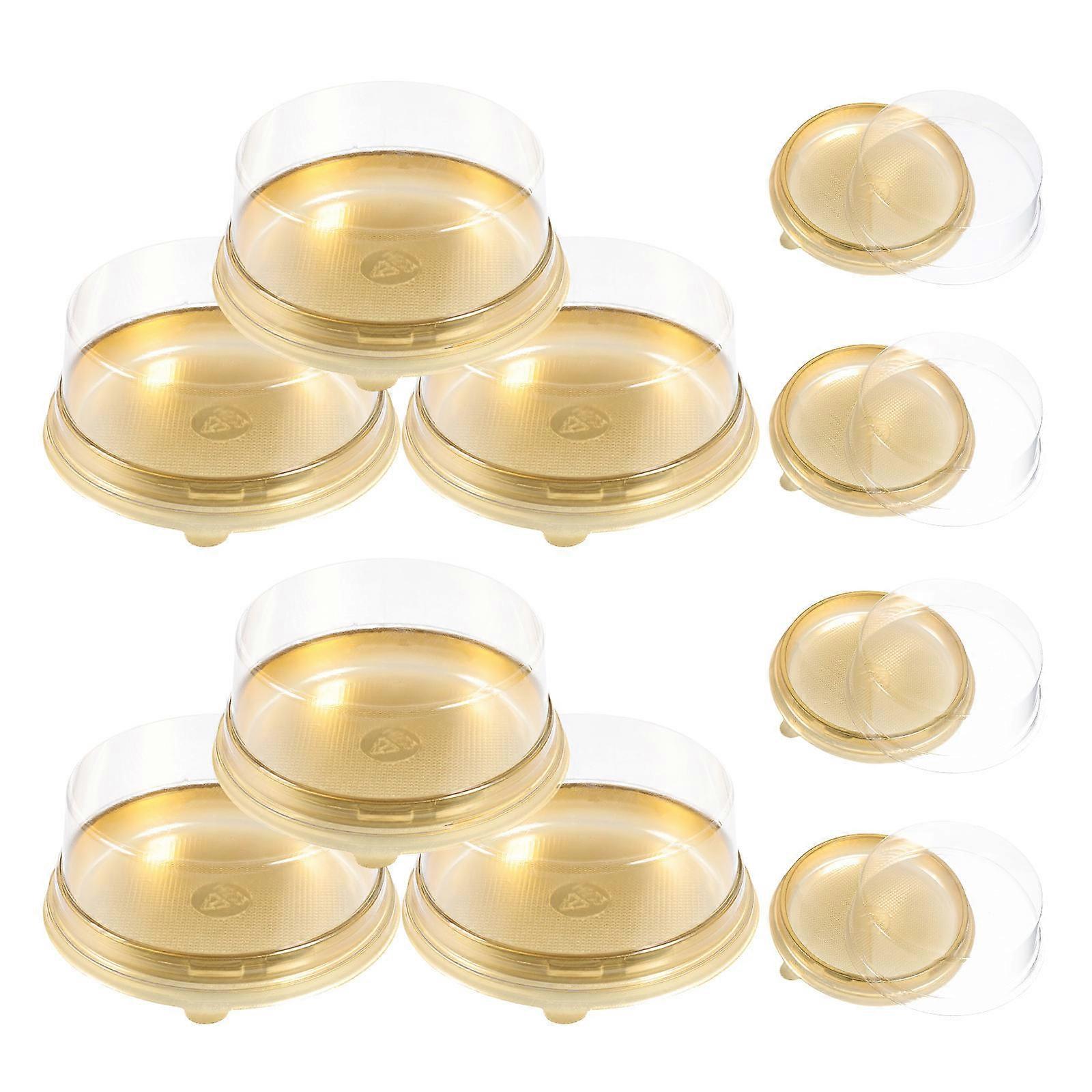Egg Cake Packaging Box for Baking 10Pcs Clear Lid Round Cake Carrier