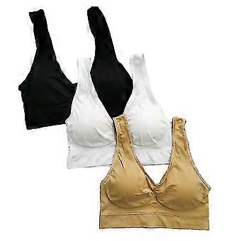3pcs Frauen Nahtloser drahtloser BH gepolsterter Sport Casual Daily Frauen Mädchen BHs