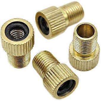 Brass Valve Adapter - Convert to - Inflate Tire Using Standard Bike Pump or Air Compressor (4 Pack) Brass