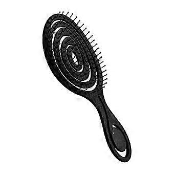 Dww-Black Organic Detangling Hairbrush for Women, Men & Children - Doesn't Pull Hair - Spiral Brush for Curly or Wet Hair - Detangling Brush