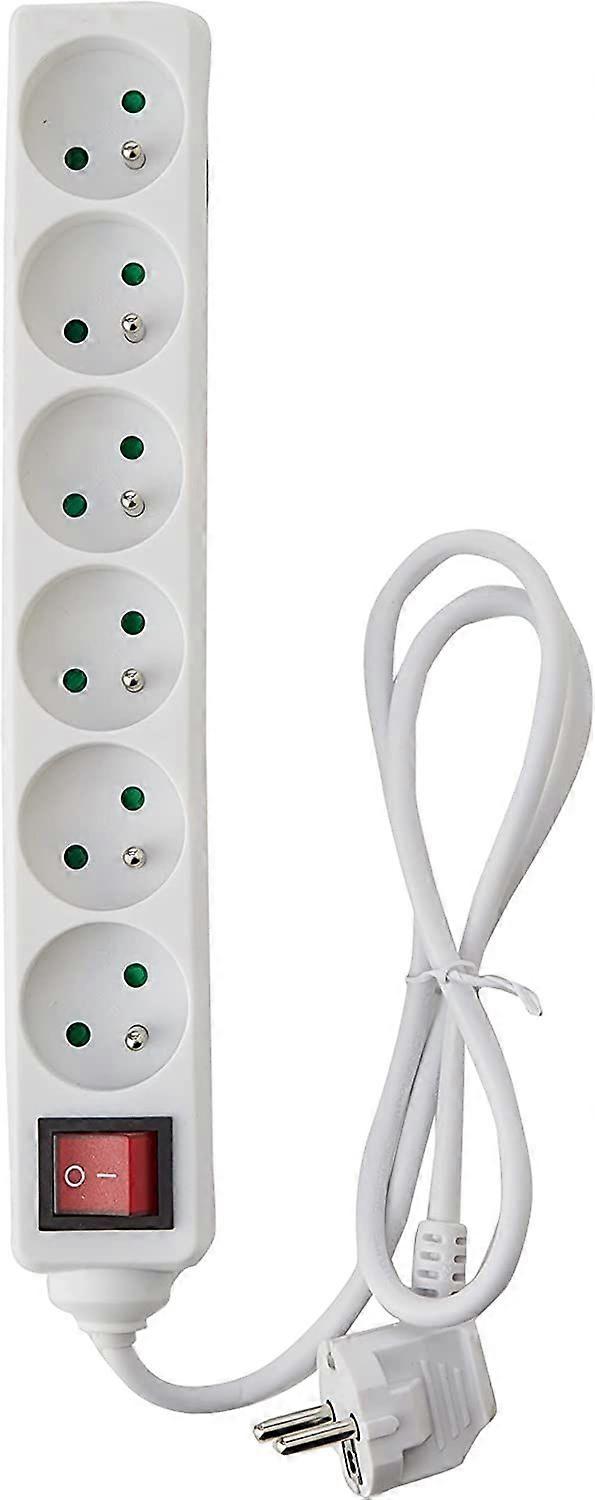 Régua de tomadas Dww-6 com interruptor, 16A, branca
