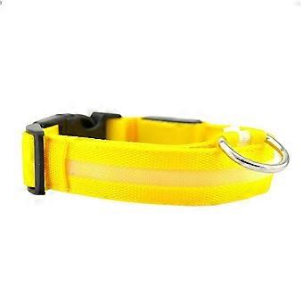 Veeki Lluminated Pet Collar, Leichtes Nylon-Gurtband, hohe Sichtbarkeit, halten Haustiere sicher Nachtbeleuchtung, geeignet für kleine und mittlere Hund (L)