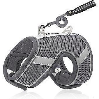 UBIUO Harnais et laisse pour chat en maille d’air doux pour marcher à l’épreuve de l’évasion - Pas d’étranglement Harnais réfléchissant pour chat chaton chiot chien petits animaux lapin (g