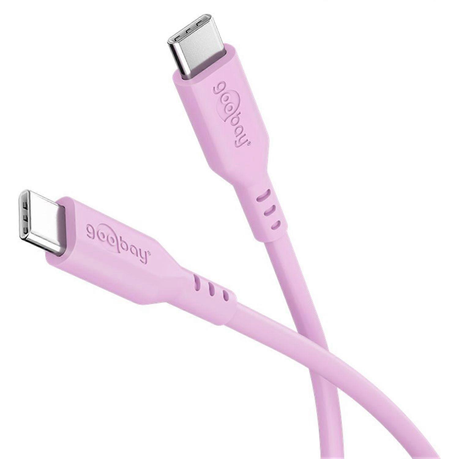 Goobay USB-C Silicone Cable 1.5 m Charging and Data Cable Pink