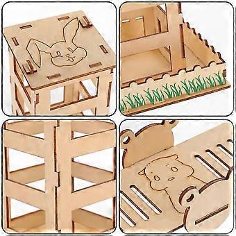 Wooden Rabbit Hay Feeding Rack for Pet Cage Use