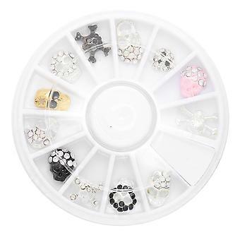 12stk / Box Manicure Rhinestone Decor Skull Nail Decor DIY Nail Tilbehør til kvinder Piger