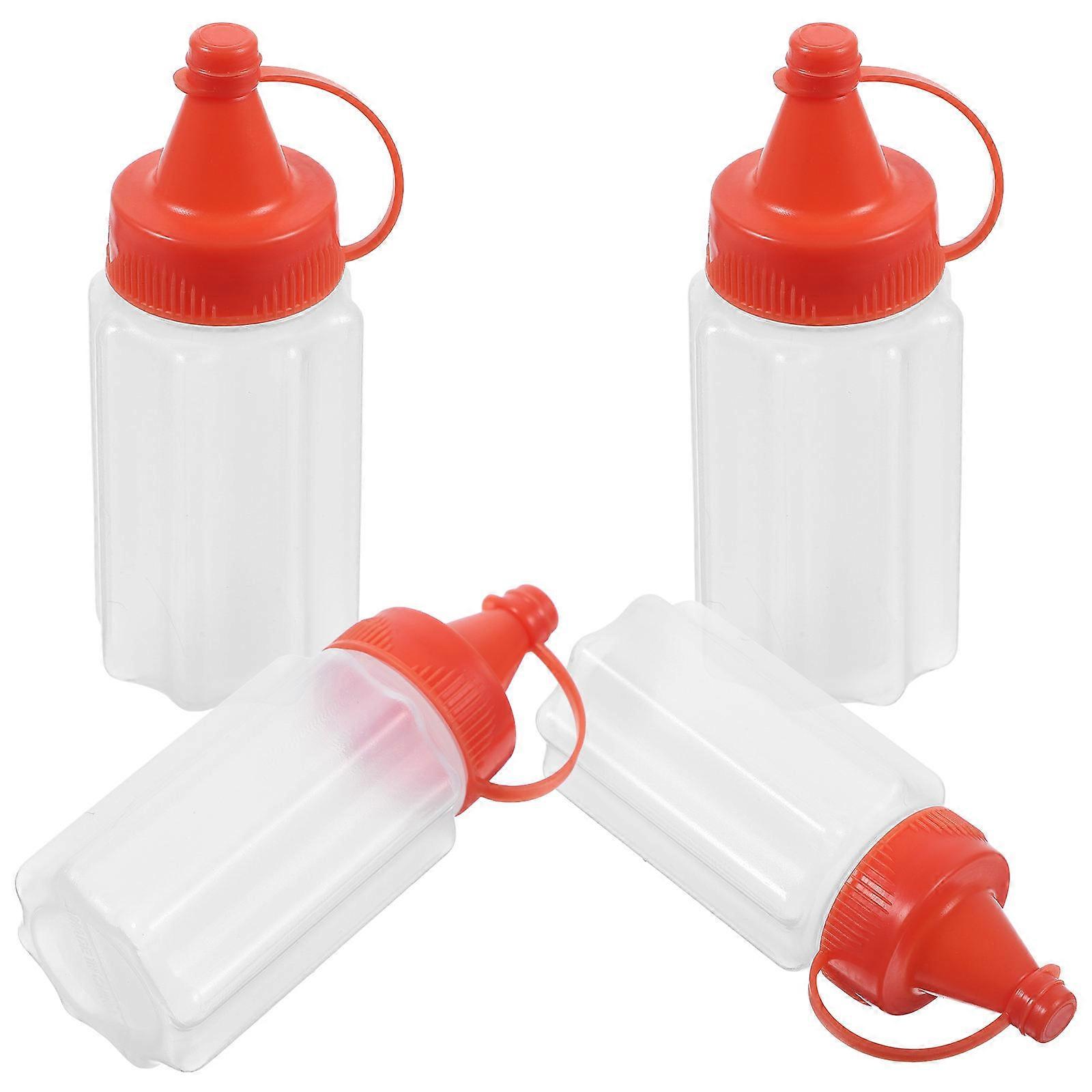 4pcs  Squeeze Bottles Reusable Condiment Bottles Condiments Squeeze Bottles Jars