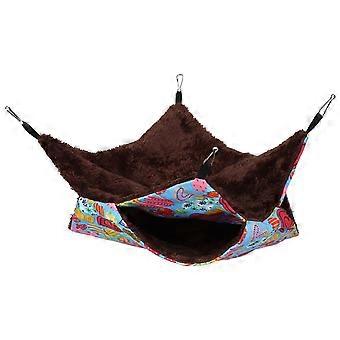 Soft Warm Pet Hamster Hammock Hanging Bed Pet Blanket for Small Animals(Peach Heart L)