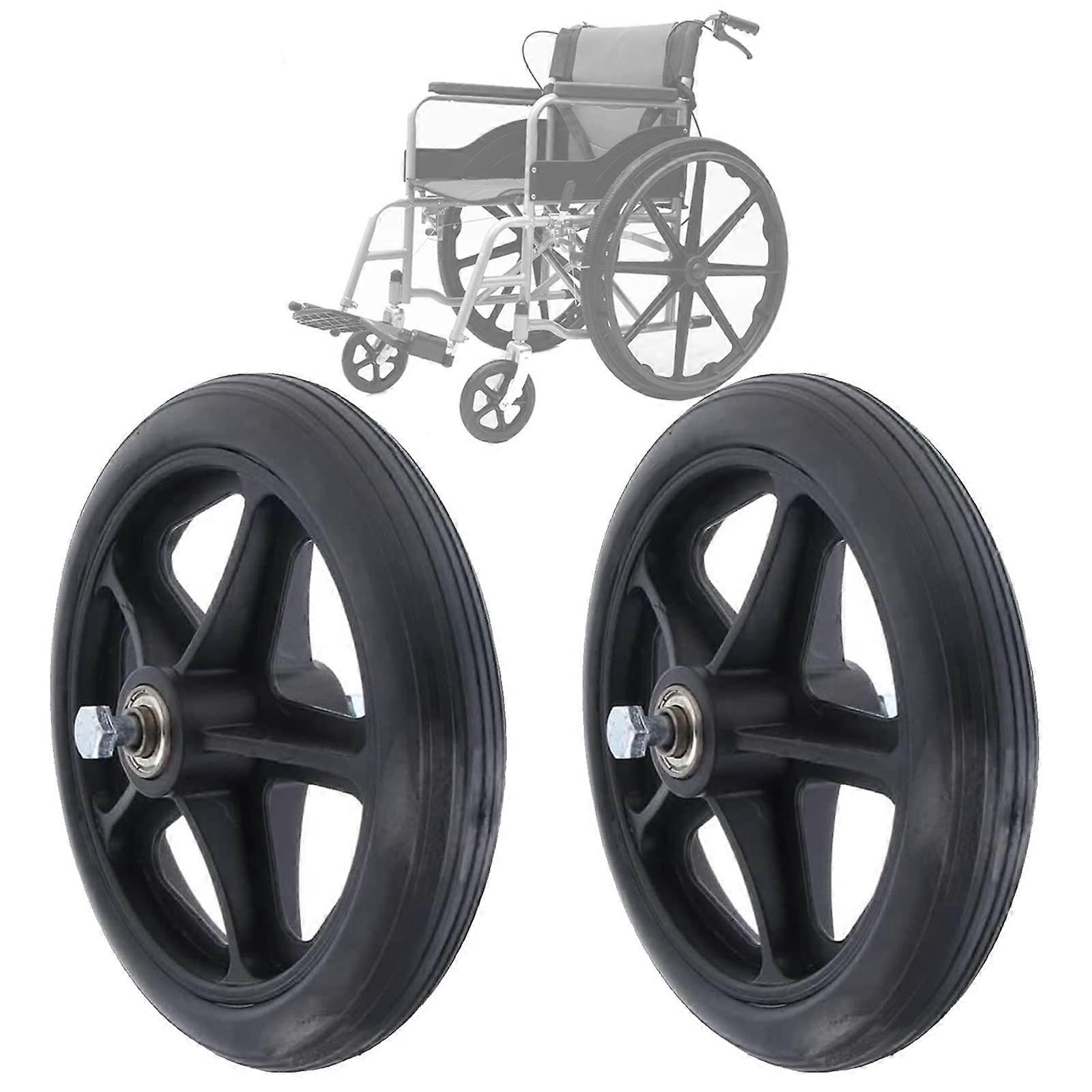 6 Inch Solid Wheelchair Front Wheels, Durable Rubber Replacement with Smooth Rolling and Easy Installation