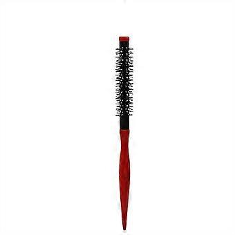 Conjunto de 5 peças de escova de cabelo redonda vermelha e pente desembaraçador para penteados de salão.