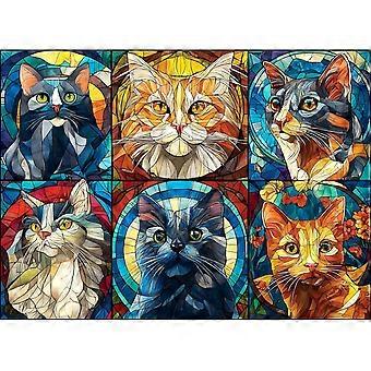 Stained Glass Cats Puzzle CYQL-1385