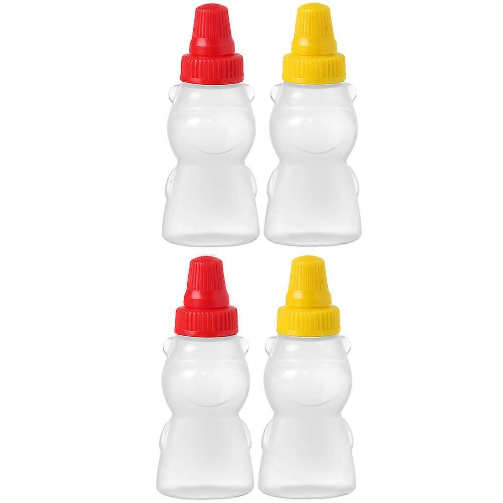 Assorted Color Mini Sauce Bottles 4Pcs for Storage Pe Material