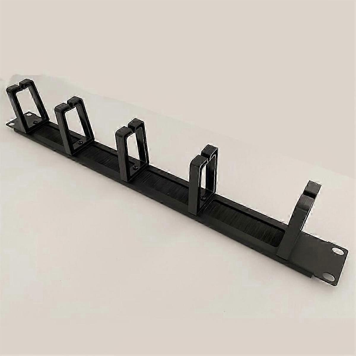 1U 19 Inch Rack Cabinets Cable Management Network Organizer Network Brush Panel Five Ring Detachabl